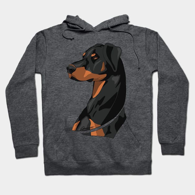 Doberman Portrait Hoodie by Orianartistic